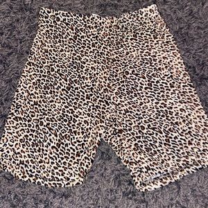 cheetah print biker shorts.